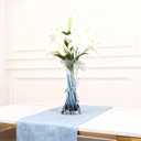 12" H Blue Blown Glass Vase, Modern Art Hand Blown Coastal Vase,Beautiful Unique Ocean Wave Centerpieces for Living Room, Bedroom, Office Desktop,Coffee Table and Wedding Decorative (L)