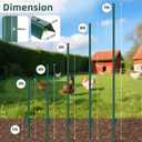 Metal Fence Post 4feet, Heavy Duty Garden Fence Post for Holding Wire Fence, Sign U Post Pack of 10 Sturdy Outdoor No Dig Fence Post for Garden Yard Green