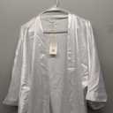 SIORO Women's Satin Robe, Short Bathrobe with V-Neck, 3/4 Sleeves Robe for Bride & Bridesmaids, Wedding Party Sleepwear (XX-Large, White)