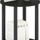 Furinno Turn-N-Tube Side Table, 2-Tier Round End Table, Toolless Assembly Night Stand, Bedside Table with Open Shelf, for Living Room, Bedroom, Espresso, 13.2" Wide