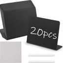 20 Pcs 4"x3" Mini Chalkboard Signs for Food, Reusable PVC Food Labels, Reserved Table Signs for Party Buffet, Birthdays, Bakery, Weddings Table Numbers, Buffet Display, Place Cards, Name Tag