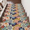 Non Slip Carpet Stair Treads for Wooden Steps Indoor, 15 Pack Stair Runners Covers Staircase Step Rugs Stair Mats for Kids Elders and Dog