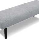 Stretch Bench Covers, Bench Seat Covers, Bench Cushions Covers, Printed Bench Seat Protector, Washable Bench Slipcover, Rectangle Bench Covers for Dining Room, Living Room, Kitchen(Leaf grey)