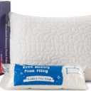 Shredded Memory Foam Pillow, Standard (1-Pack), Adjustable Bed Pillow for Side Back Stomach Sleepers,Comfy Cooling Pillow for Sleeping with Washable Cover