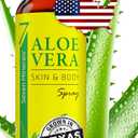 Seven Minerals, Organic Aloe Vera Spray for Body & Hair - From Freshly Cut Aloe Plant, Extra Strong, Easy to Apply, No Thickeners So It Absorbs Rapidly, No Sticky Residue - Made in USA (Big 12 fl oz)