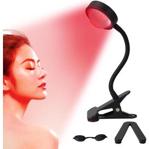 Red Light Therapy for Face, 40 LEDs 660nm LED Red Light Therapy Light with Clip, Suitable for Home Skin Care and Relieving Chronic Pain (Small)