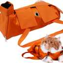 Cats Restraint Bag for Claw Care Nail Trimming Anti-Scratching Grooming Bag for Cats Medical Examination(Orange-s)
