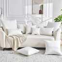 TOPGREEN Feathers Down Throw Pillow Inserts 12x20, Set of 2, 100% Organic Cotton Shell, Soft Decorative Lumbar Pillow Insert for Living Room Sofa, Couch, or Bed (White)