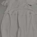 FANDEE Women's Wear to Work Midi Dress Business Church Ruffle Flared Short Sleeve Cocktail Crew Neck Pencil Dress, White, 2XL