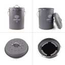 Kitchen Countertop Compost Bin, Odor Resistant Indoor Compost Bin with Lid and Charcoal Filter, Rust Resistant Coated Compost Bucket, Compost Container, Gray