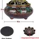 2 x Incense Holder for Sticks, Incense Burner for Cone, Coil, Sage Cones,Frankincense and Palo Santo(Fambe Green)