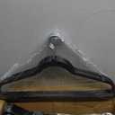 Hangers 50 Pack,Ultra-Thin Plastic Clothes Hangers (17.7 Inch) - Space-Saving Slim Hangers with Non-Slip Grooves for Wardrobe, Closet & Dorm Organization(Black)