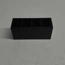 Pencil Pen Holder for Desk, Wooden Office Desk Organizers and Accessories with 4 Slots for Countertop, Makeup Brush Holder Organizer for Bathroom Vanity, Silverware Caddy for Party, Black