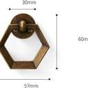 Vintage Hexagonal Cabinet Handles, Antique Bronze Zinc Alloy Drawer Pulls, 4 Piece Set, Geometric Door Knobs with Mounting Hardware