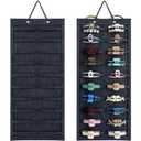 SMUK Claw Clip Organizer for Women, Hanging Mount Hair Clips Holder Organizer for Girls, Hair Bow Claw Clip Stand Storage for Wall, Door, Closet, Horizontal Dark Gray