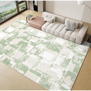 GEMBED Modern Area Rug - Geometric Rug for Bedroom Living Room, Machine Washable Rug Soft Non Slip Non Shedding, Checkered Rugs for Teen Dorm Home Decor Aesthetic, Nursery, Playroom, Green, 8'x10'
