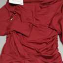 Mokoru Women's Sexy Elegant Off Shoulder Long Sleeve Ruched Bodycon Cocktail Party Mini Dresses, Medium, Wine Red, Medium