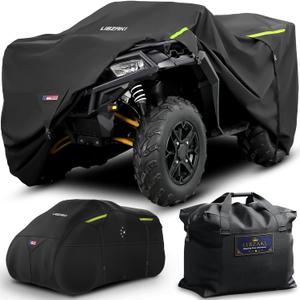 600D ATV Cover Waterproof Heavy Duty Trailerable 4 Wheeler Cover Quad Cover ATV Covers All Season Weather Proof Outdoor UV Protection for Polaris Kawasaki Yamaha Suzuki Can-Am Black-S