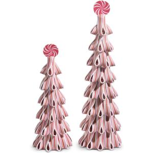 18" Pink Ribbon Candy Trees