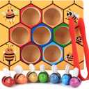 Toddler Fine Motor Skill Toy, Bee to Hive Matching Game, Montessori Wooden Color Sorting Matching Toy, Preschool Educational Learning Toys Gift for Toddler 3 Years Old