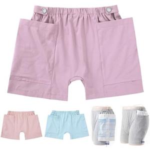 AUSTYLCO Nephrostomy Bag Underwear for Women Dual Side Pockets Urine Bag Pants for Abdominal Surgeries Patient, L