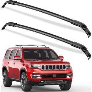 Wonderdriver Roof Rack Cross Bars 220lbs Compatible with Jeep Wagoneer & Grand Wagoneer & Wagoneer L & Grand Wagoneer L 2022-2026, Heavy Duty All-Metal Aluminum Roof Rails Crossbars Cargo Canoe Black