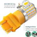 PHINLION 3157 LED Bulb Amber Yellow, Super Bright 3156 4157 3757 3457A LED Blinker Bulbs for Rear Front Turn Signal Parking DRL Side Marker Lights, Non-polarity, Pack of 2
