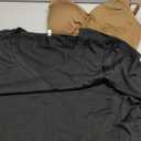 Black T shirt is 2XL and the Brown Sports Bra is Size M
