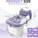 Inflatable Toddler Airplane Bed, Seat Extender for Kids with Cup Holder, Adjustable Dual-Chamber Design, Portable Travel Bed with Hand Pump & Carry Bag, Fits Most Economy Rows (Use Per Airline Policy)