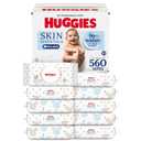 Huggies Skin Essentials Baby Wipes, Hypoallergenic, 99% Water, 10 Flip Top Packs (560 Wipes Total) (White)
