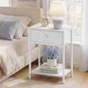SONGMICS Nightstand, Small Side Table, Narrow End Table with Fabric Drawer, 1 Drawer-1Pc