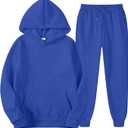 2 Piece Outfit Pullover Hoodies Sweatshirt Suit For Men/Women Tracksuit Set XL Blue