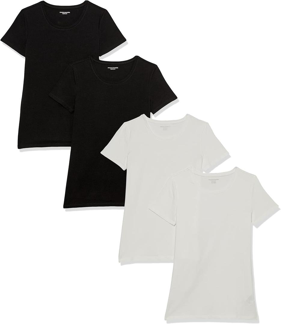 Amazon Essentials Women's Regular-Fit Short-Sleeve T-Shirt (Crewneck and V-Neck Options), Multipacks (X-Large)