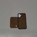 Compatible with Magsafe for iPhone 16 Wallet Case Magnetic Card Holder, RFID Blocking 2 in 1 Detachable Kickstand Shockproof Case for Apple iPhone 16, Brown