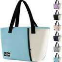 Pack of 3 Aebor Lunch Bag for Women Men, Reusable Lunch Tote Lunch Box, Large Capacity Leakproof Lunch Tote Bags with Front Pocket for Work Office Picnic or Travel (Light Blue)