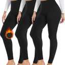 FULLSOFT 3 Pack Seamless Fleece Lined Leggings Women High Waisted Workout Winter Warm Thermal Yoga Pants (Large-X-Large)