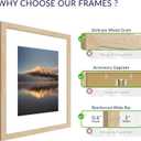 16x20 Poster Frame, Display Pictures 11X14 with Mat or 16x20 Without, Wall Hanging Frames, Natural Oak, 3 Pack