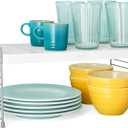 YouCopia Adjustable-Height UpSpace Shelf, Shelf Riser for Vertical Kitchen Cabinet and Pantry Organization, White 