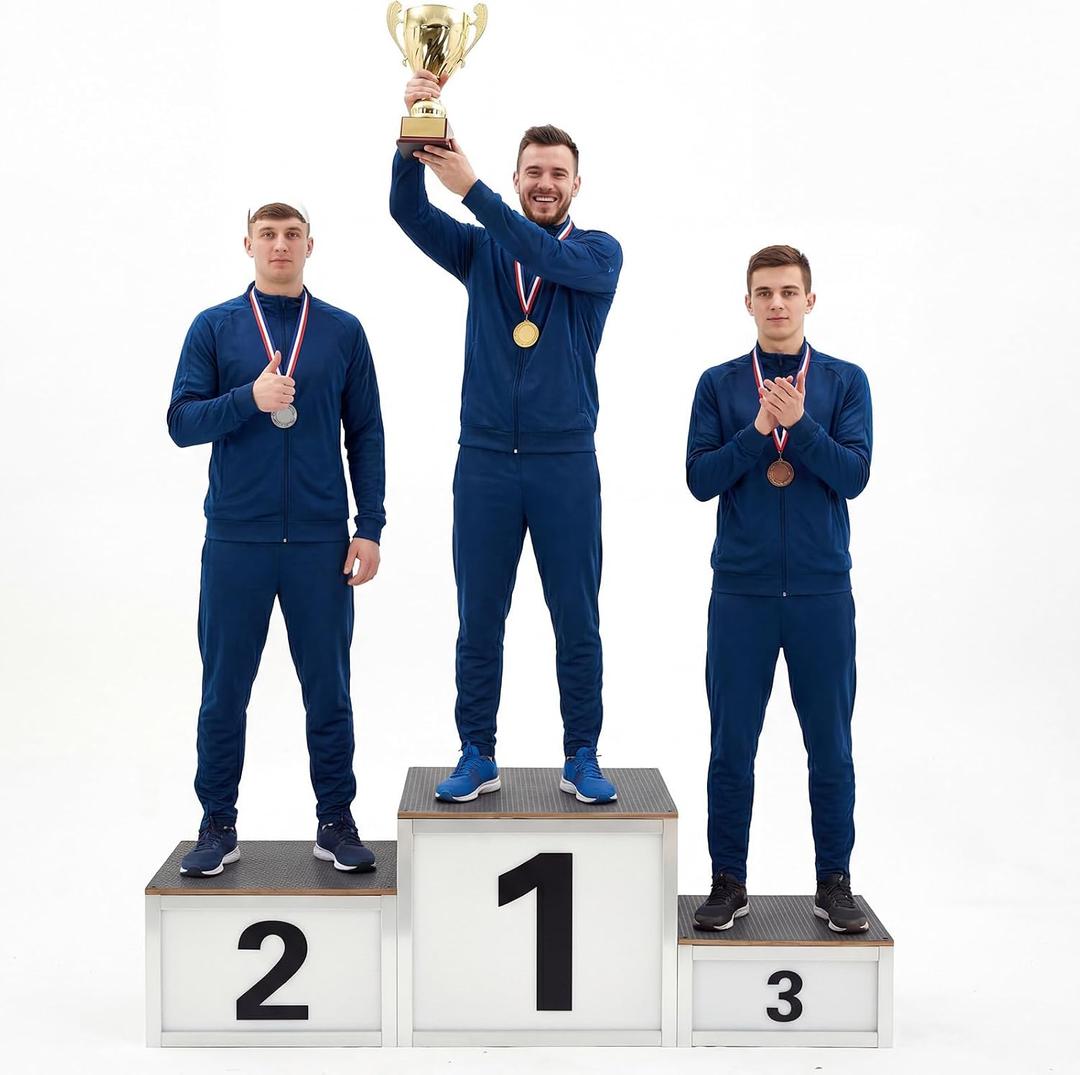 3 Pcs Stackable Winners Podium Metal First Second Third Place Winner Sports Podium Stand for Track and Field Sports Competitions, Award Ceremonies