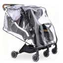 Double Stroller Rain Cover,Side by Side Baby Wagon Canopy,Buggy Covers for Babies,Breathable Weather Shield,Waterproof Strollers Canopies,for Outdoor All-Weather Protection from Water/Snow/Dust/Wind