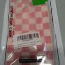Compatible with iPhone 15 Case Cute Checkerboard Checkered Pattern Design Soft Slim TPU Phone Case Shockproof Full Camera Protection for Women Girls - Pink&Red