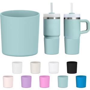 WUQID Higher Silicone Boot Compatible with Stanley Quencher H2.0 & IceFlow Flip & ProTour 40oz 30oz 20oz 14oz, Fit Same Diameter 14oz 20oz 30oz 40oz Tumbler Cups Anti-Slip Bottle Bottom Sleeve Cover