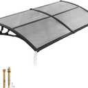 VEVOR Awnings for Door Entrance, 38" x 78" Window Door Awning Canopy Exterior with Drainage & ABS Bracket, Polycarbonate Cover Patio Door Awnings for Sun, UV, Rain, Snow Protection (Smoky Gray）