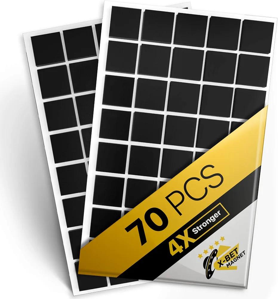 Magnetic Squares - Self Adhesive Magnetic Squares (Each 4/5" x 4/5") - Flexible Sticky Magnets - Peel & Stick Magnetic Sheets - Tape is Alternative to Magnetic Stickers, Magnetic Strip and Roll