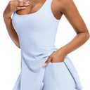 Womens Tennis Dress Built in Shorts Athletic Dress with Pockets for Golf Workout Active (M)