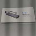 USB C Hub, USB C Adapter, 6 in 1 with 4K HDMI Output, PD 100W, 2 * USB 3.0, TF Card Reader, Compatible for Laptop, Mac Pro/Air Table,Surface Pro 8 and Other Type C Devices