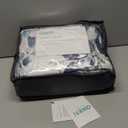 Cotton Comforter Queen Size Set  Blue Watercolor Floral Bedding, Soft & Breathable, All-Season Down-Alternative Filling, 1 Comforter & 2 Pillow Shams