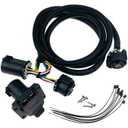 7FT 7-Pin Trailer Wiring Harness Extension for Chevy Silverado/Ford F150 F250 F350/GMC Sierra/Ram 1500 2500 3500/Nissan/Toyota - Heavy Duty 5th Wheel & Gooseneck Trailer Connector, Plug and Play