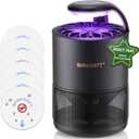 BANPESTT Automatic Insect Trap: Dusk-to-Dawn Sensor & Powerful Suction Quiet, Non-Zapper for Fruit Flies, Gnats, Mosquitoes | Includes 6 Glue Boards & UV Light (Black)