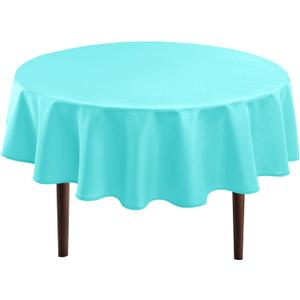 Hiasan Round Tablecloth 30 Inch - Waterproof Stain Resistant Spillproof Polyester Fabric Table Cloth for Dining Room Kitchen Party, Aqua